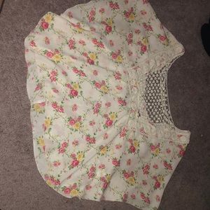 Flowy flower cut out shirt